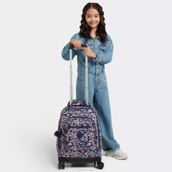 Kipling Kvinder new zea 15\" rullende rygsæk til bærbar computer med tryk XVLD490 rullende rygsække palme fiesta print