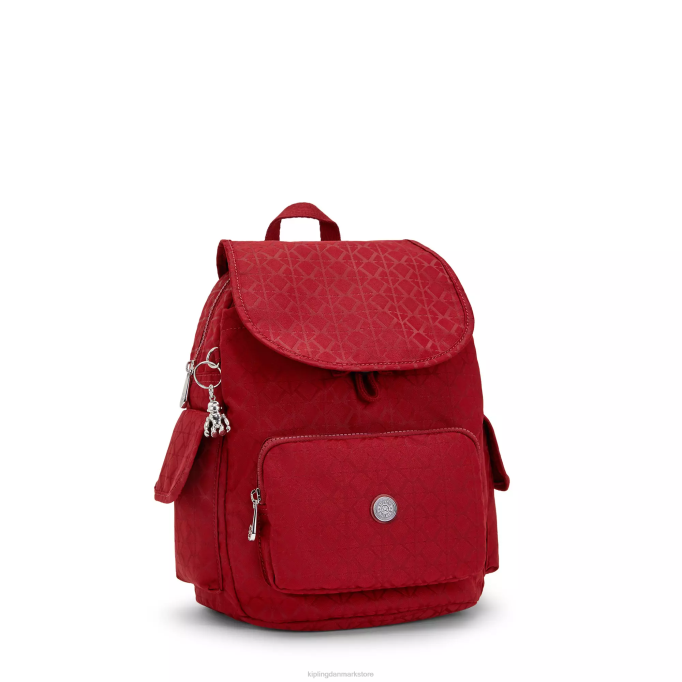 Kipling Kvinder city ​​pack lille rygsæk XVLD357 små rygsække signatur rød
