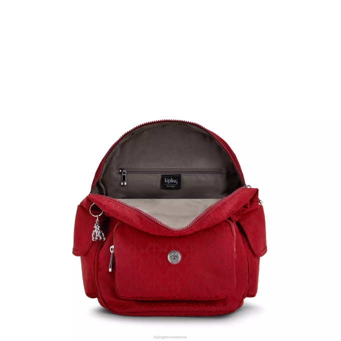 Kipling Kvinder city ​​pack lille rygsæk XVLD357 små rygsække signatur rød
