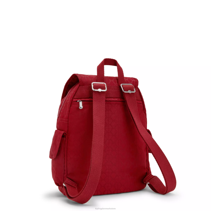 Kipling Kvinder city ​​pack lille rygsæk XVLD357 små rygsække signatur rød