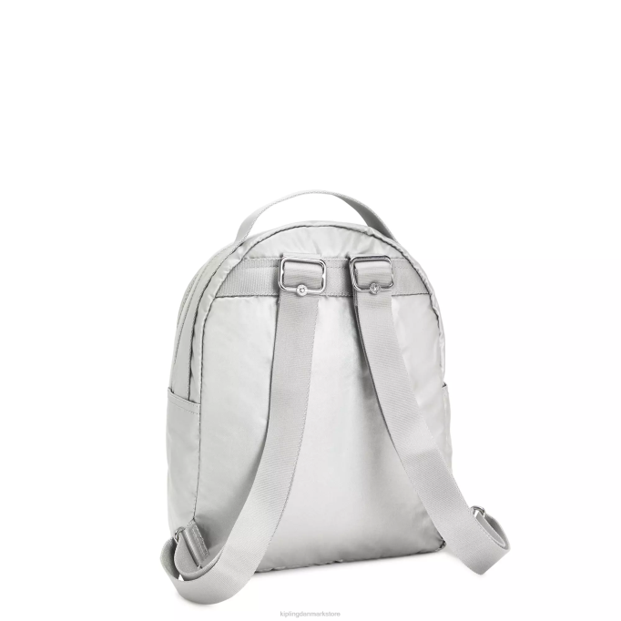 Kipling Kvinder kae metallisk rygsæk XVLD385 små rygsække lyst metallisk
