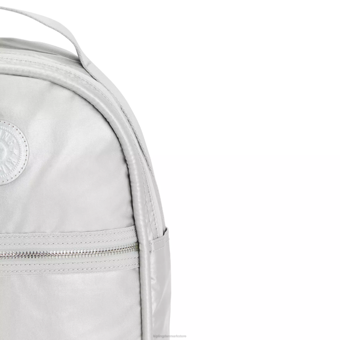 Kipling Kvinder kae metallisk rygsæk XVLD385 små rygsække lyst metallisk