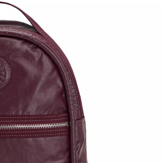 Kipling Kvinder kae metallisk rygsæk XVLD386 små rygsække bordeaux lak metallic