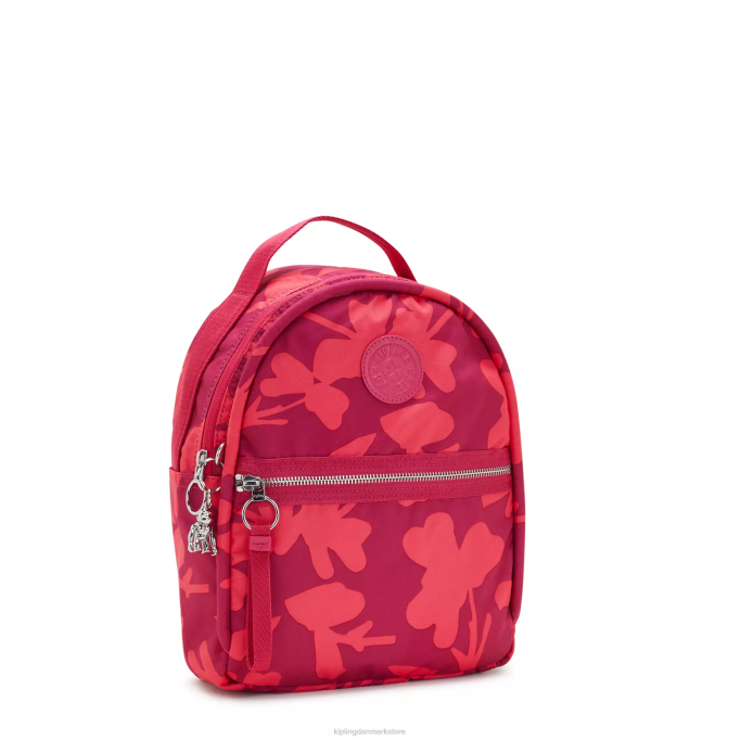 Kipling Kvinder kae printet rygsæk XVLD376 små rygsække koral blomster