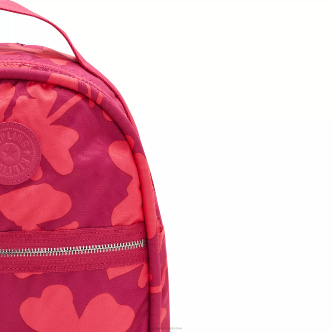 Kipling Kvinder kae printet rygsæk XVLD376 små rygsække koral blomster