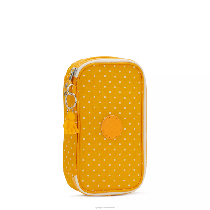 Kipling Kvinder 50 kuglepenne trykt etui XVLD594 kuglepenne og penalhuse blød prik gul