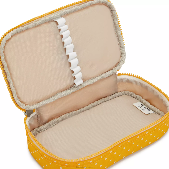Kipling Kvinder 50 kuglepenne trykt etui XVLD594 kuglepenne og penalhuse blød prik gul