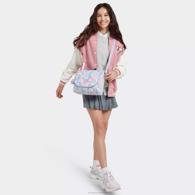 Kipling Kvinder ny madpose med kichirou-tryk XVLD642 madposer aqua blomster
