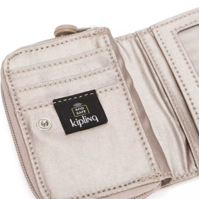 Kipling Kvinder top metallisk pung XVLD567 punge og armbånd metallisk glød
